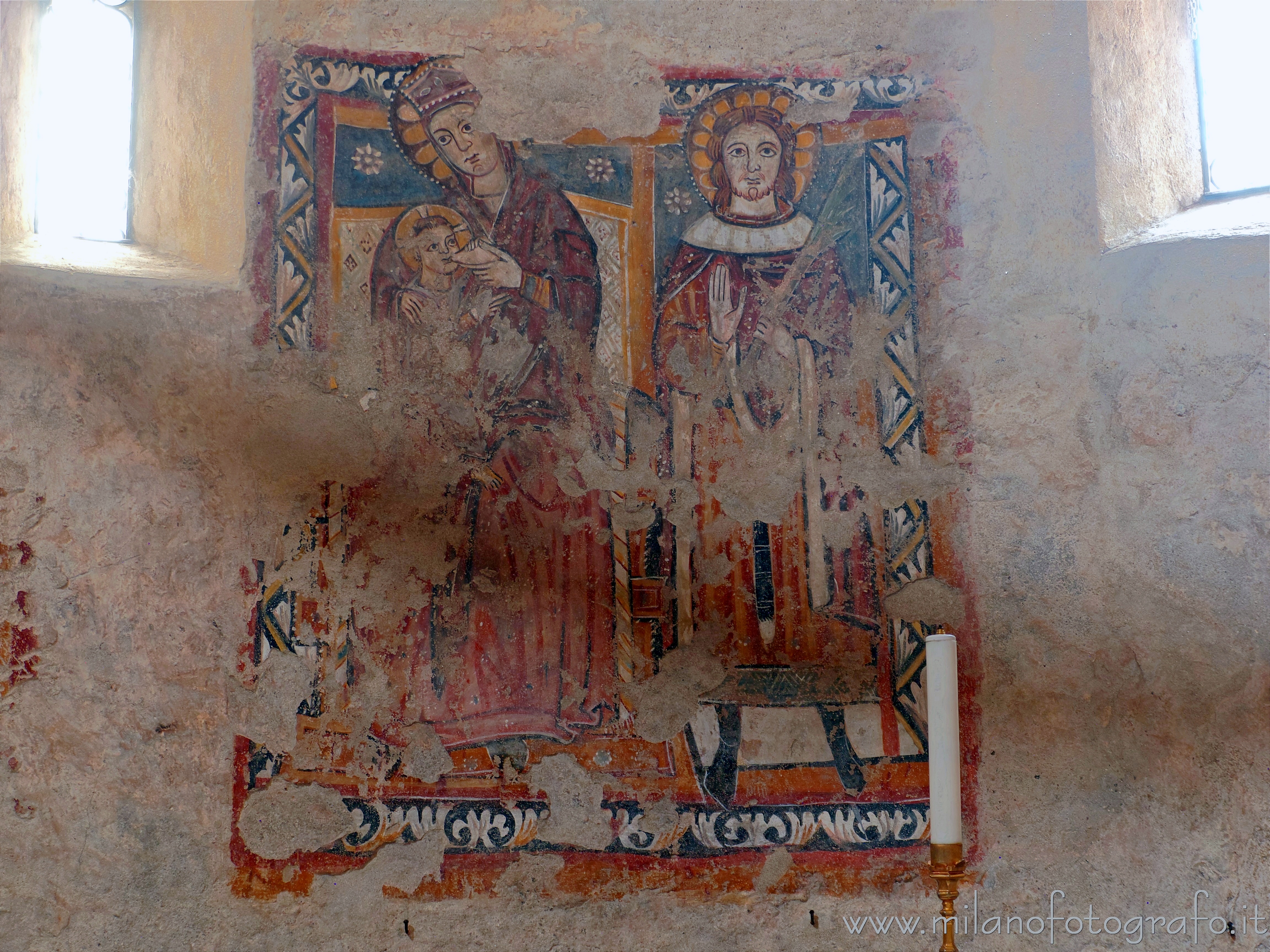 Biella (Italy) - Fourteenth-century fresco in the Baptistery of San Giovanni of the Cathedral of Biella